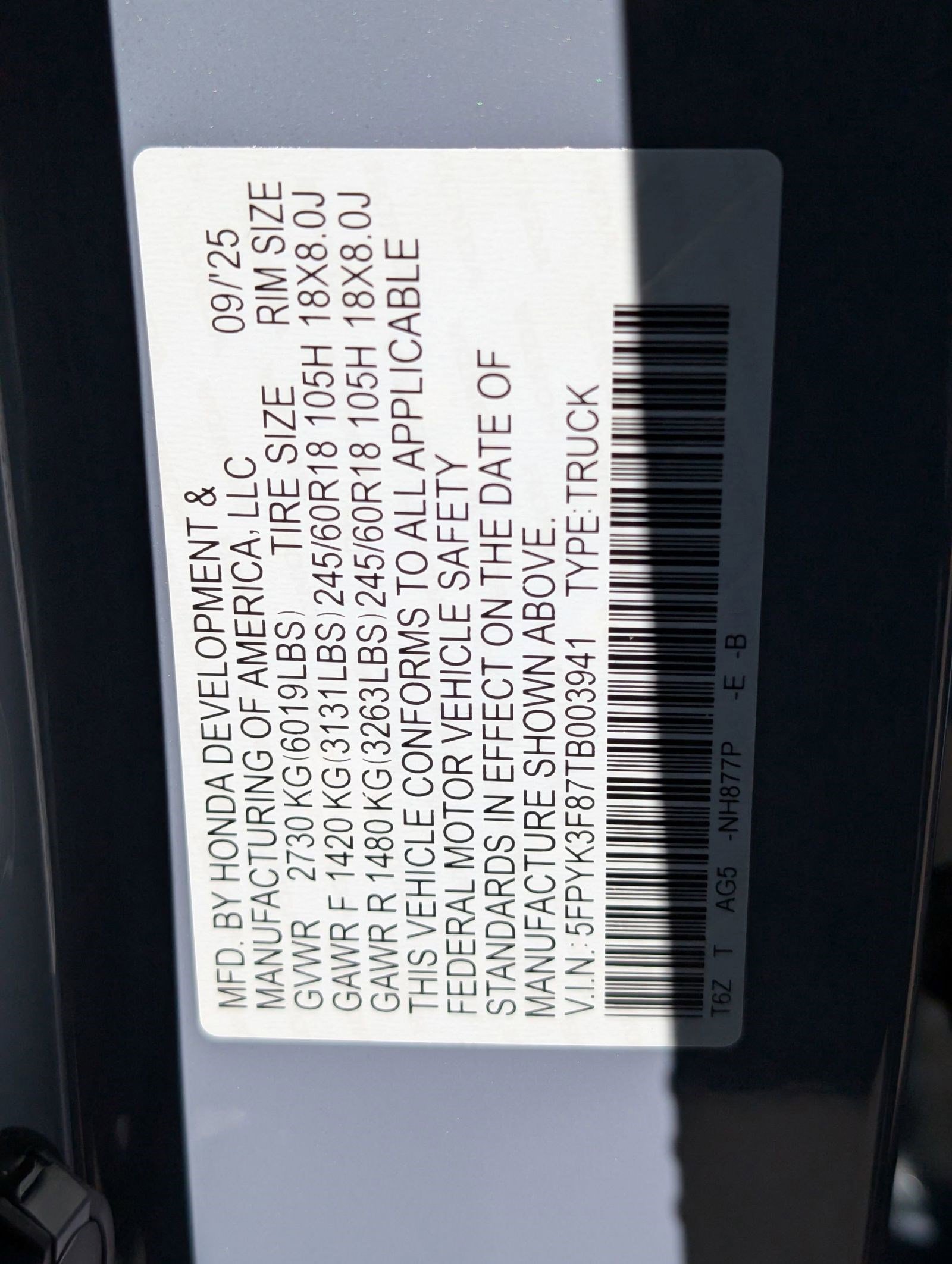 New 2026 Honda Ridgeline Black Edition image 21