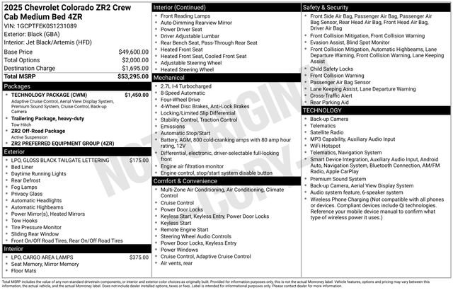 Used 2025 Chevrolet Colorado ZR2 w/ Technology Package AWD/4WD image 16
