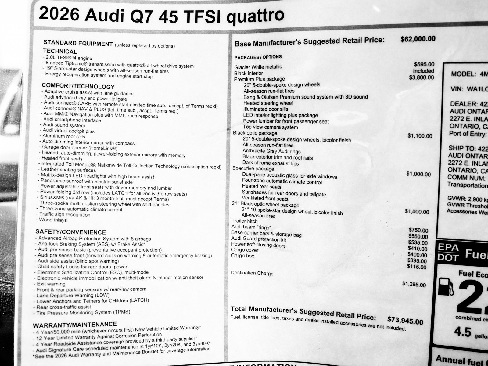 New 2026 Audi Q7 2.0T Premium Plus image 28