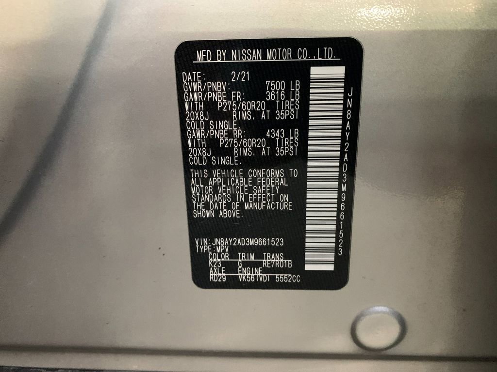 Used 2021 Nissan Armada SV w/ SV Appearance Package image 36