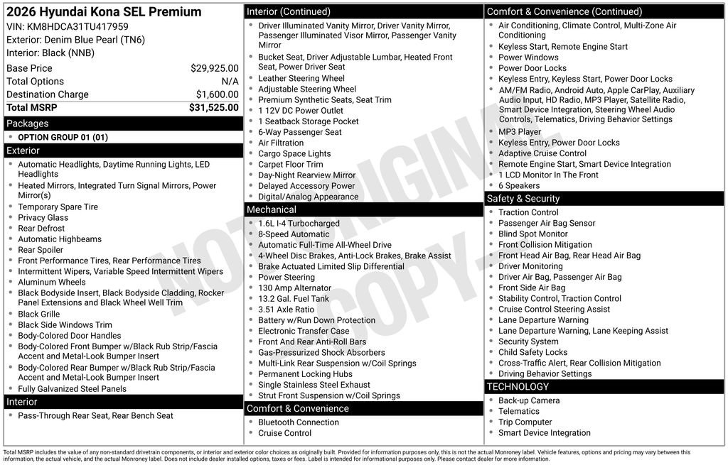 New 2026 Hyundai Kona SEL Premium AWD/4WD image 6