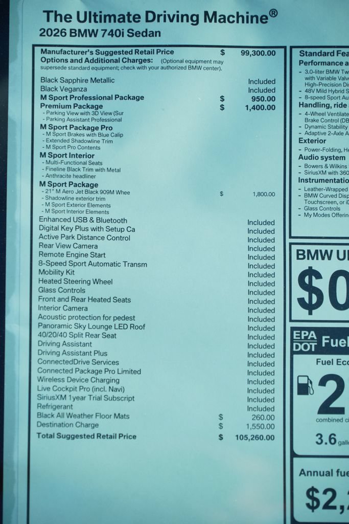New 2026 BMW 740i w/ Premium Package RWD image 8
