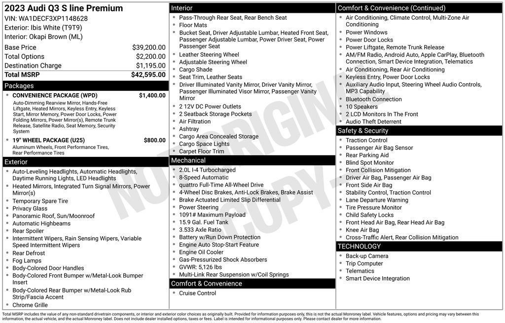 Used 2023 Audi Q3 2.0T Premium w/ Convenience Package image 18