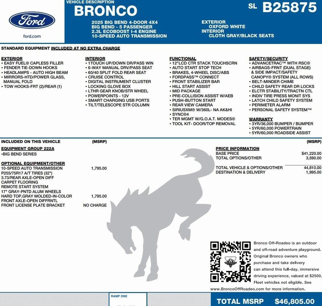 New 2025 Ford Bronco Big Bend image 2