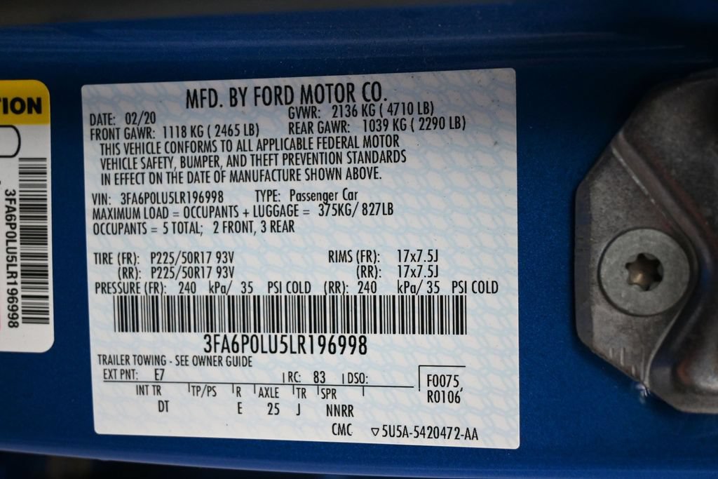 Used 2020 Ford Fusion SE FWD image 3