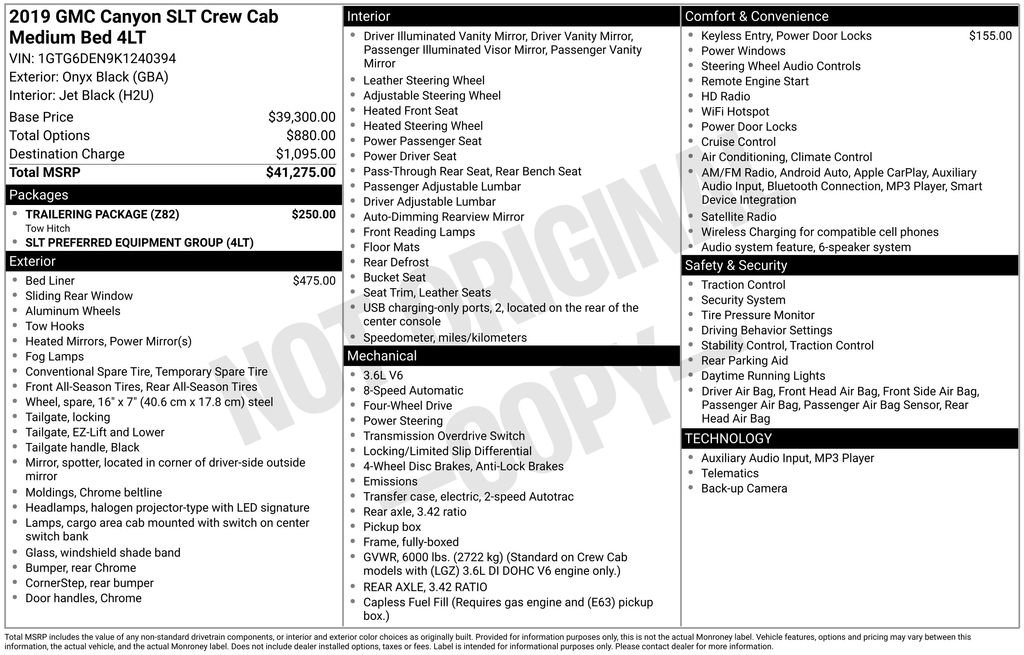 Certified 2019 GMC Canyon SLT w/ Trailering Package image 3