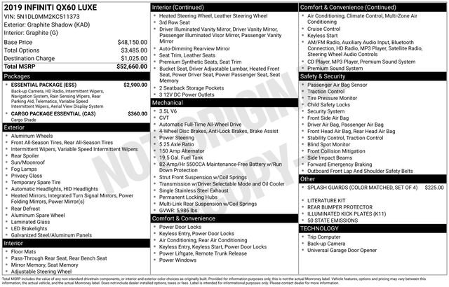 Used 2019 INFINITI QX60 Luxe w/ Essential Package image 9