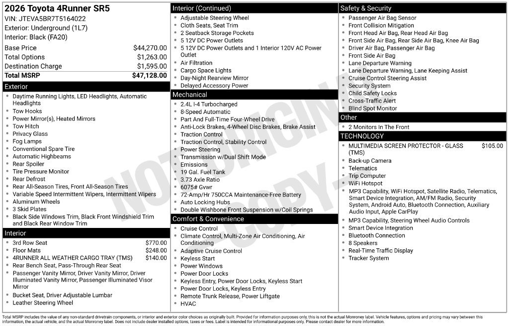 New 2026 Toyota 4Runner SR5 AWD/4WD image 22