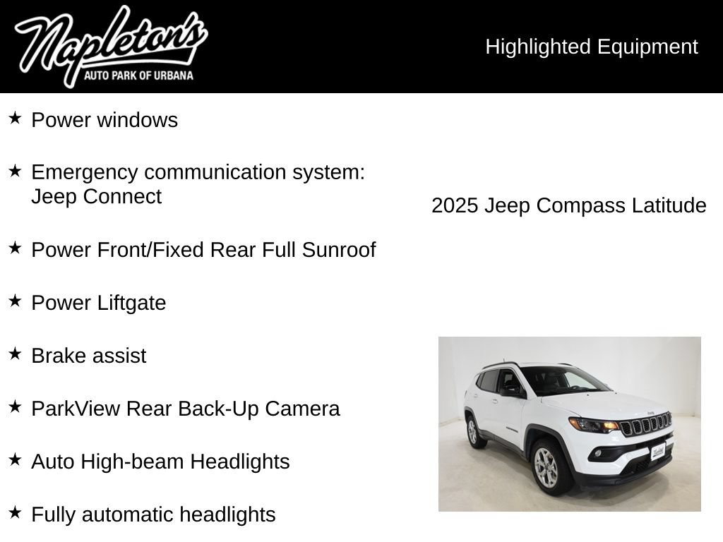 Used 2025 Jeep Compass Latitude w/ Sun & Sound Group AWD/4WD image 16
