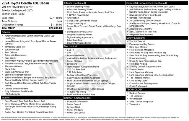 Used 2024 Toyota Corolla XSE FWD image 21