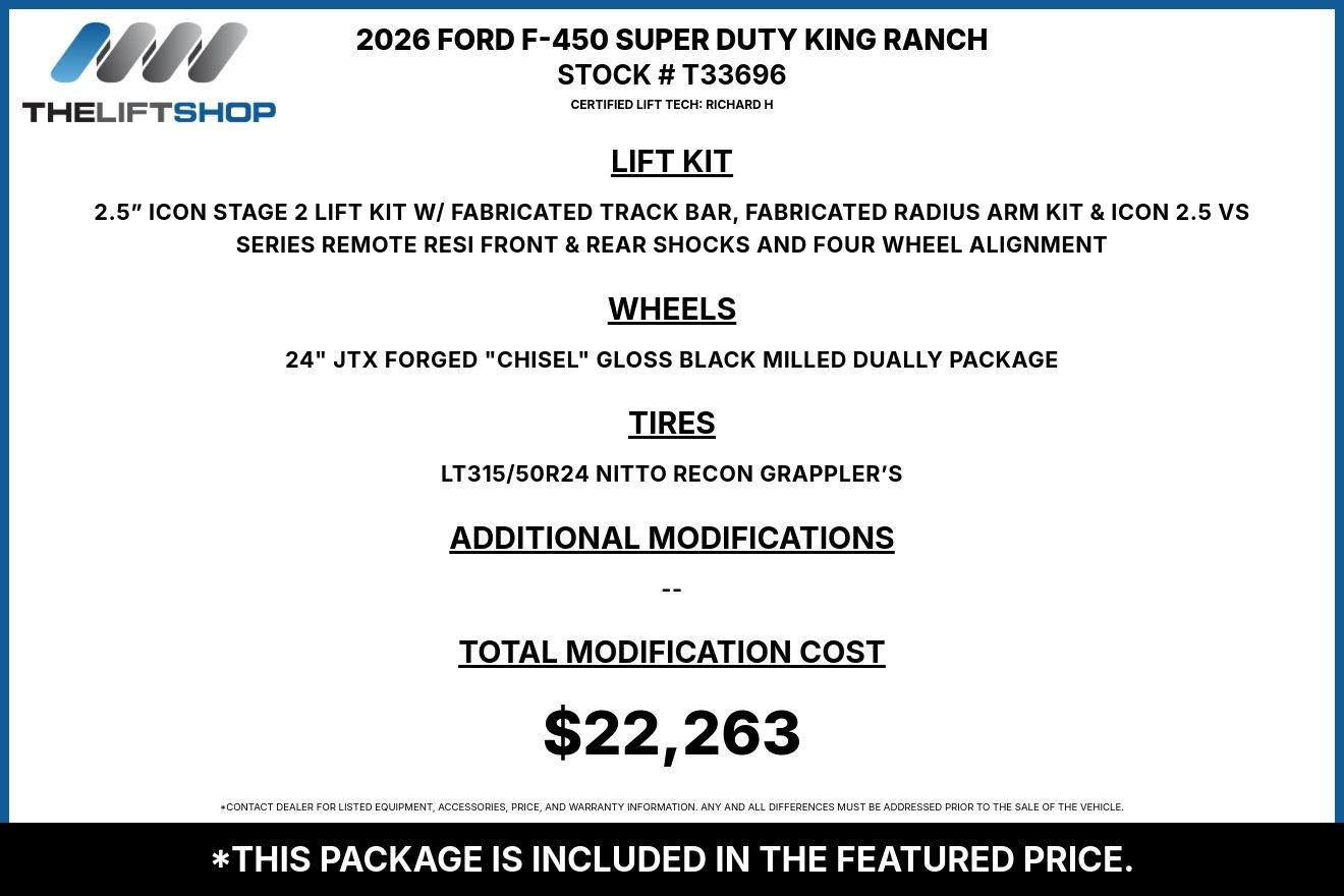 Used 2026 Ford F450 King Ranch w/ Chrome Package AWD/4WD image 2