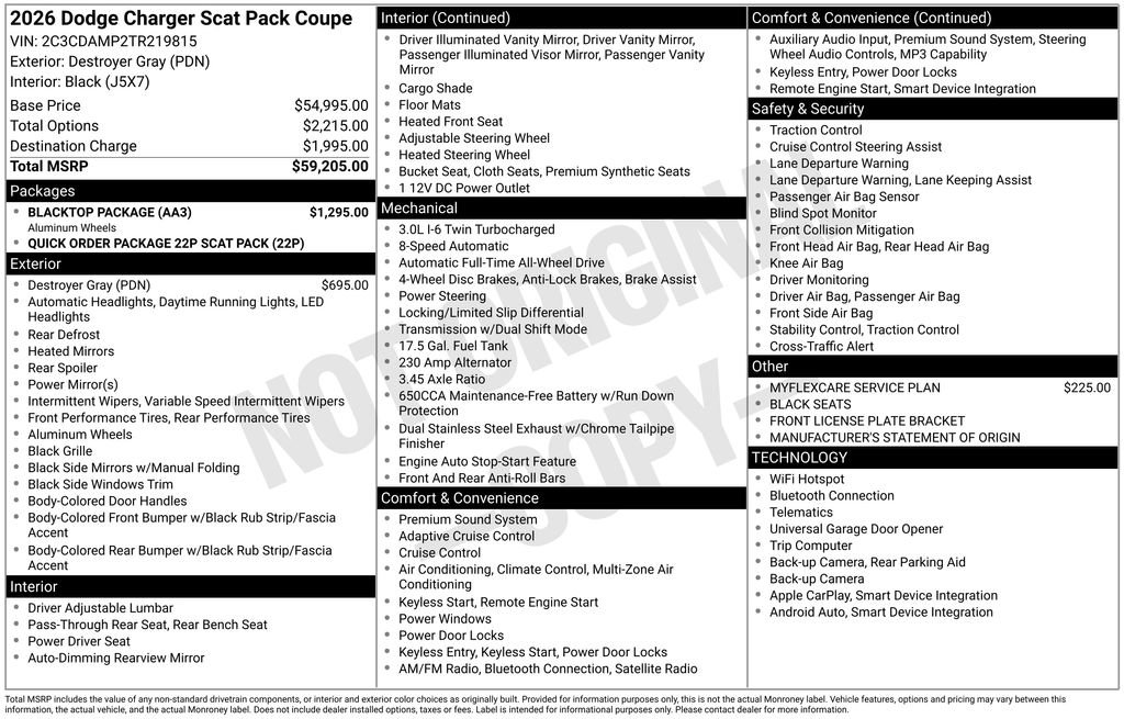 New 2026 Dodge Charger Scat Pack w/ Blacktop Package AWD/4WD image 6
