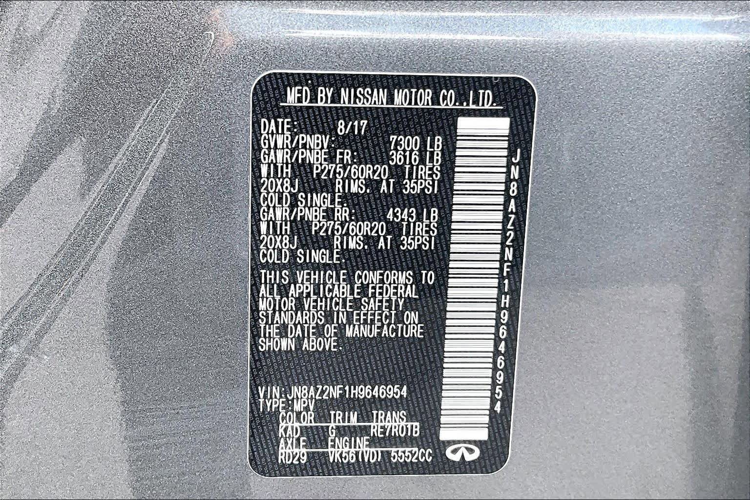 Used 2017 INFINITI QX80 2WD image 34