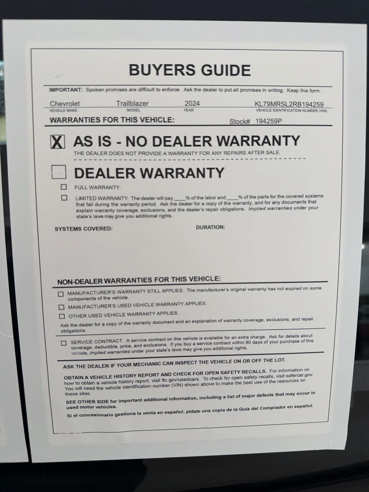 Used 2024 Chevrolet TrailBlazer LT AWD/4WD image 30