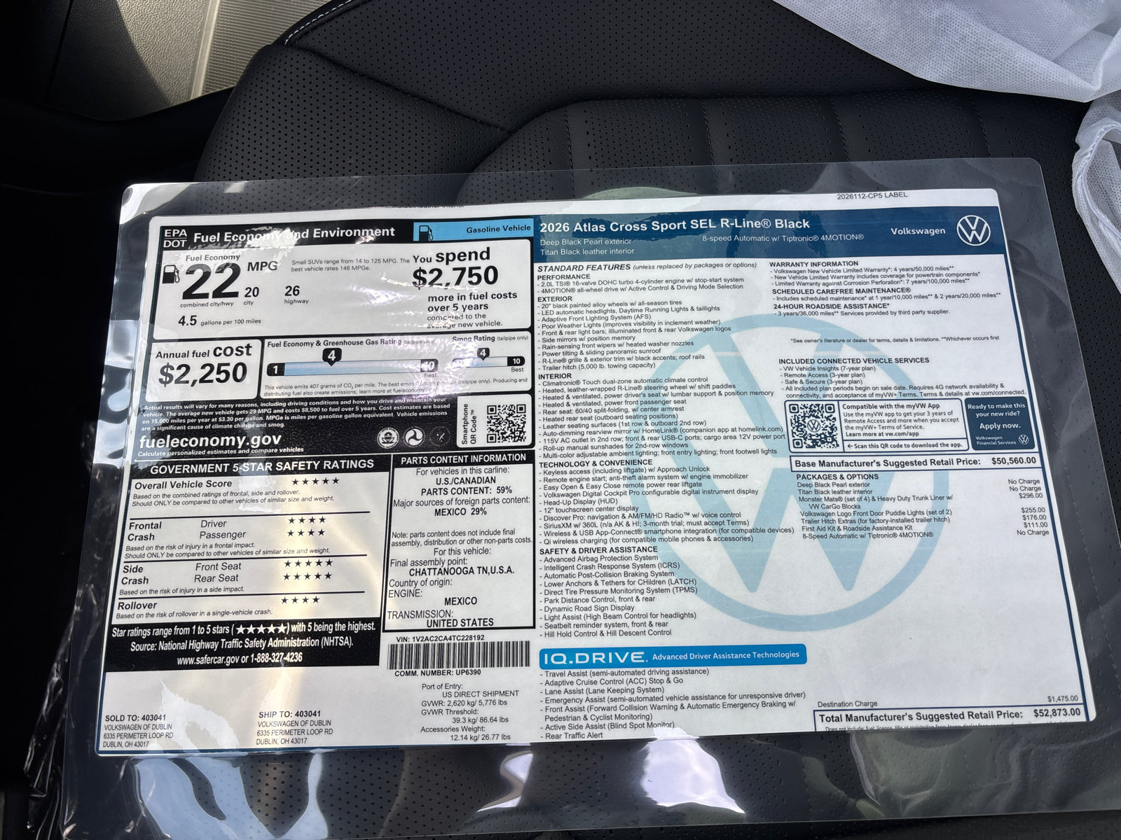 New 2026 Volkswagen Atlas Cross Sport SEL R-Line AWD/4WD image 20