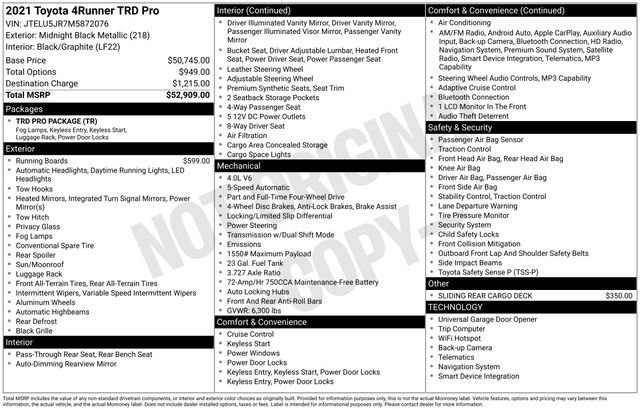 Certified 2021 Toyota 4Runner TRD Pro AWD/4WD image 44