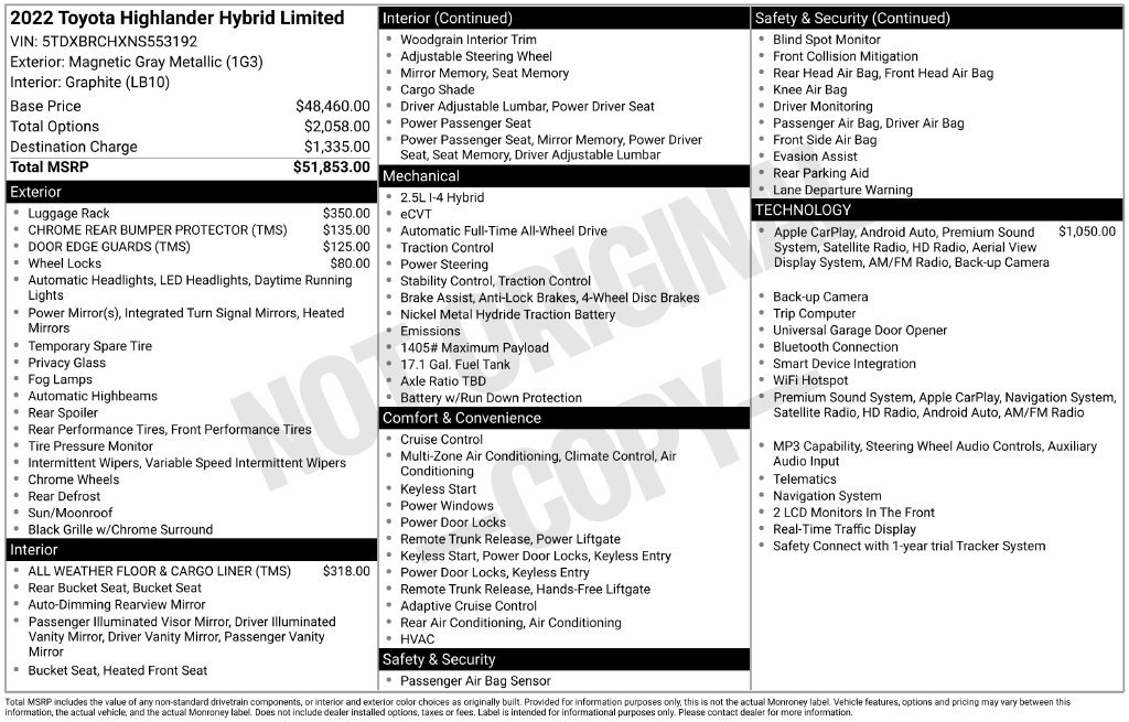 Certified 2022 Toyota Highlander Limited AWD/4WD image 45