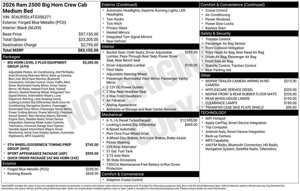 New 2026 RAM 2500 Big Horn AWD/4WD image 7
