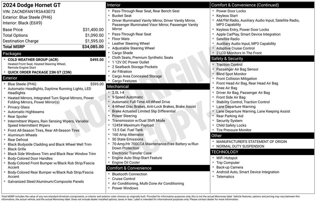 Used 2024 Dodge Hornet GT w/ Cold Weather Group image 18