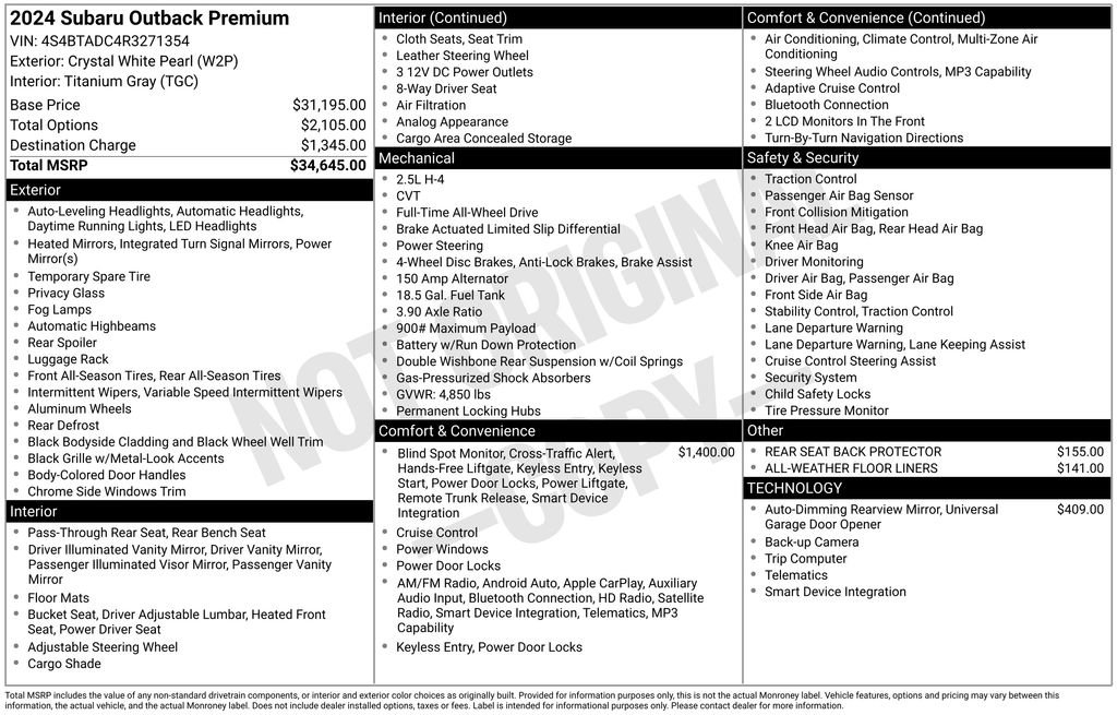 Used 2024 Subaru Outback Premium image 11