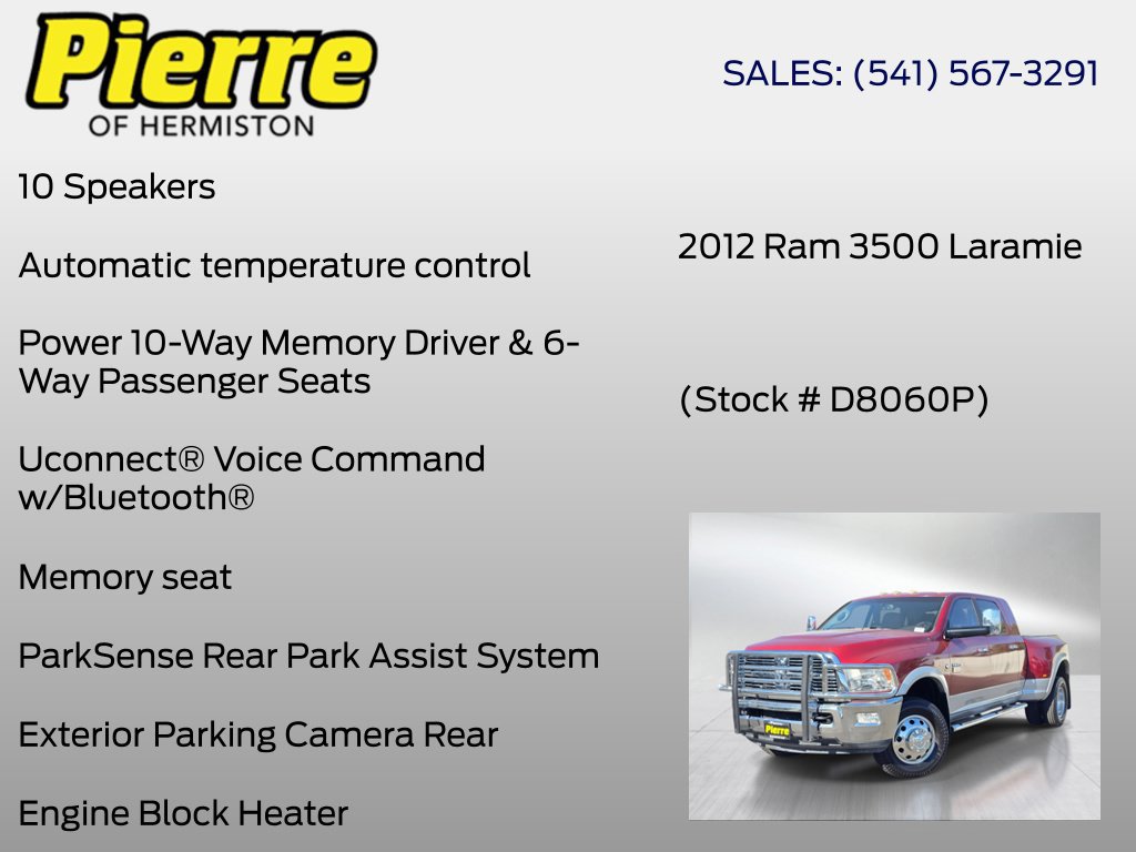 Used 2012 RAM 3500 Laramie w/ Cold Weather Group AWD/4WD image 12
