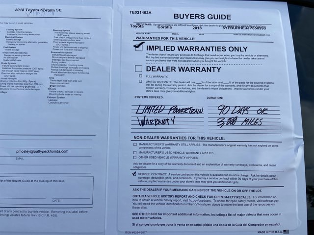 Used 2018 Toyota Corolla SE image 5