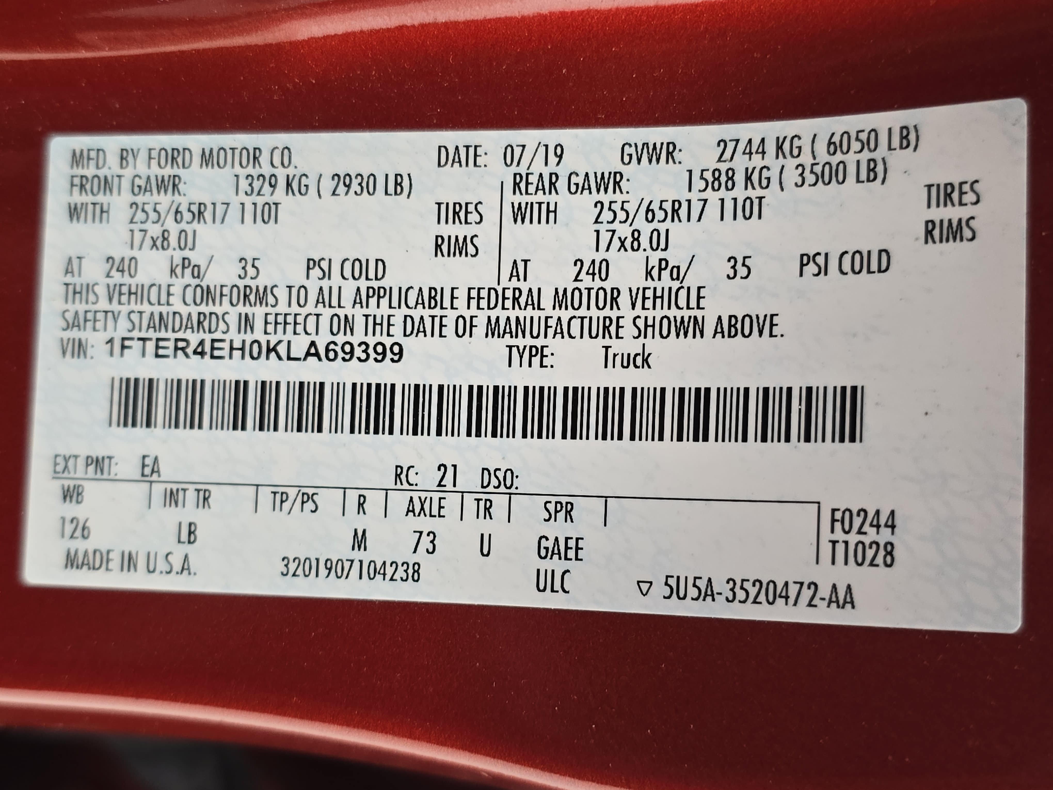 Used 2019 Ford Ranger XLT w/ Equipment Group 301A Mid RWD image 33