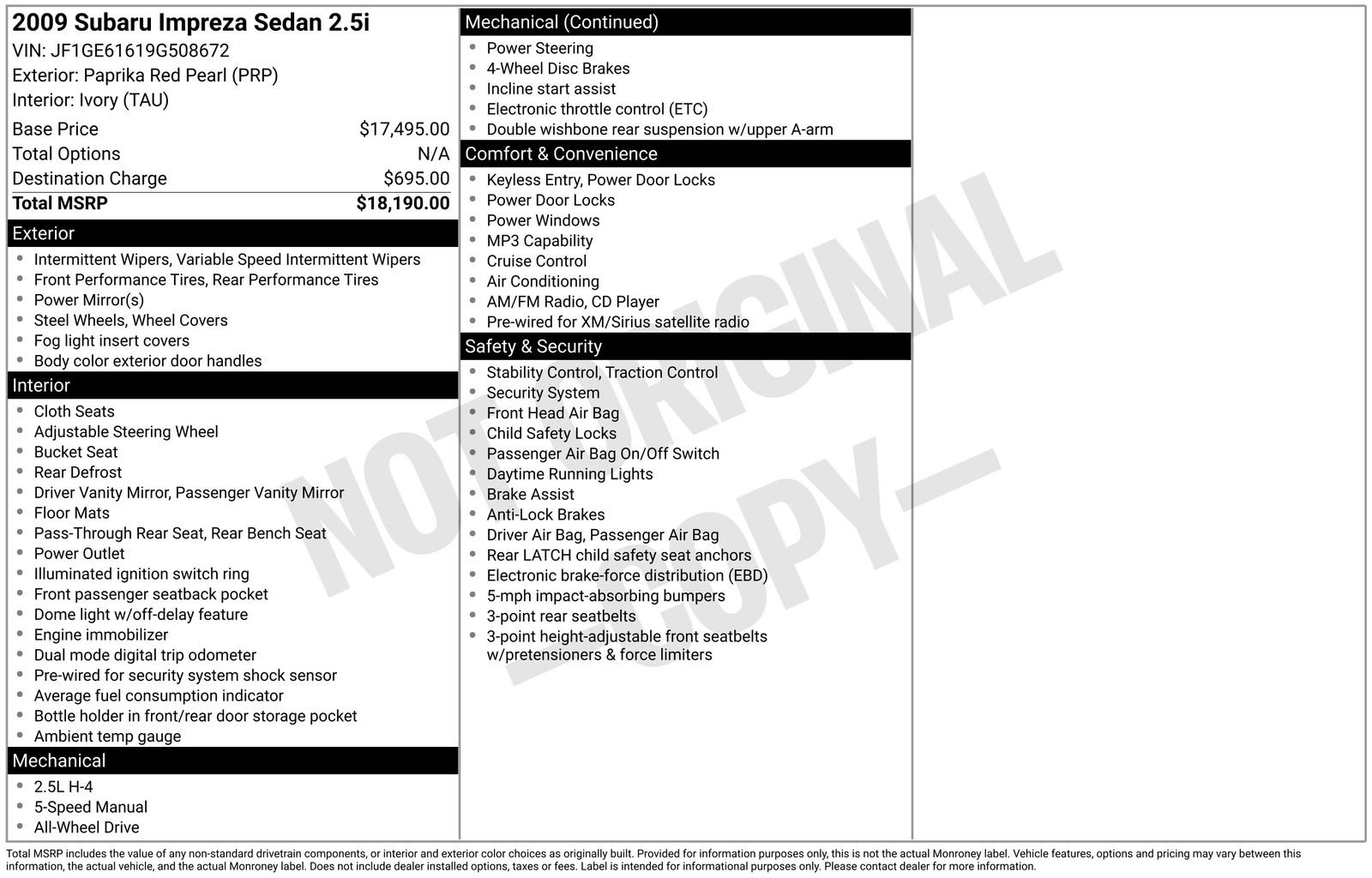 Used 2009 Subaru Impreza 2.5i image 14
