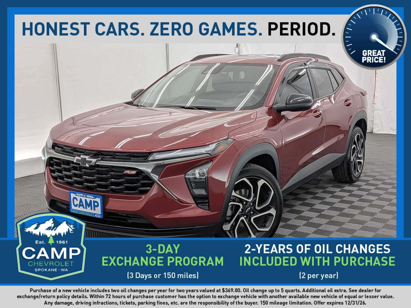 Used 2025 Chevrolet Trax RS w/ Sunroof Package