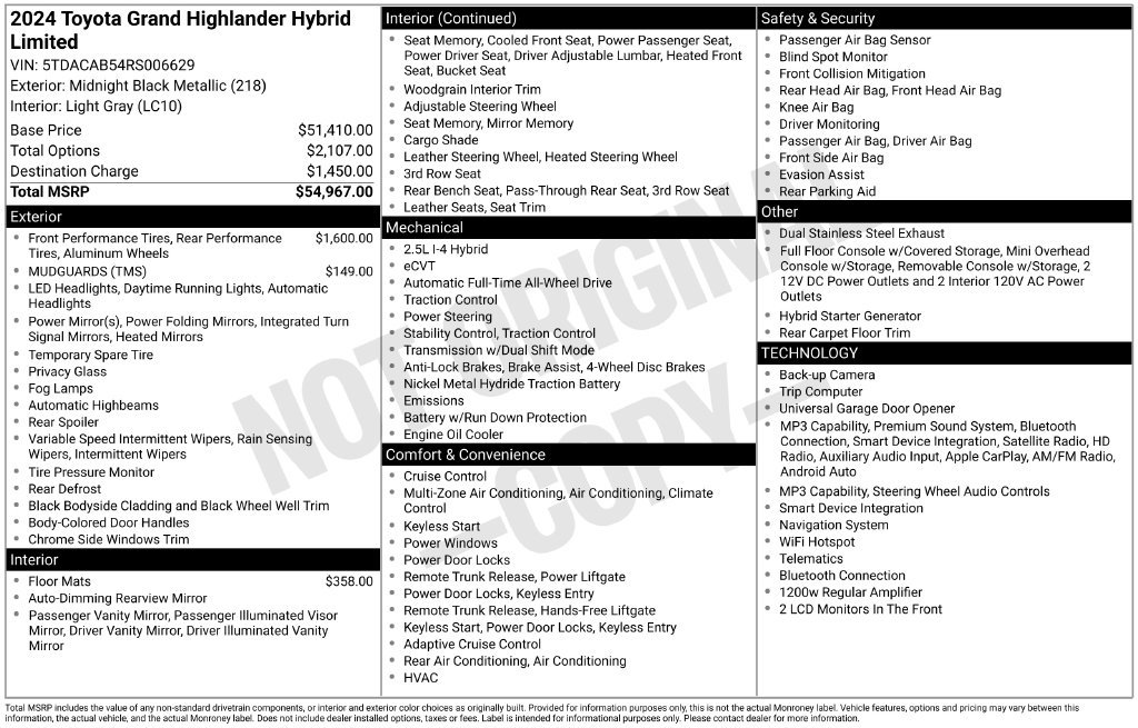 Used 2024 Toyota Grand Highlander AWD Hybrid image 6