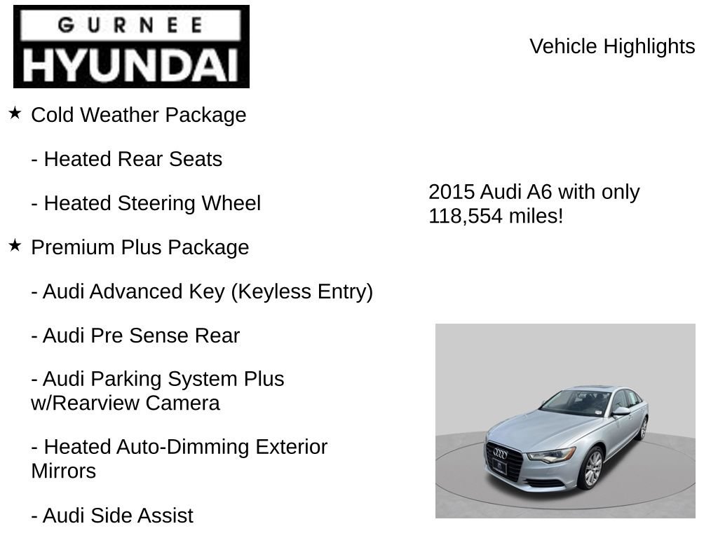 Used 2015 Audi A6 2.0T Premium Plus w/ Premium Plus Package AWD/4WD image 8