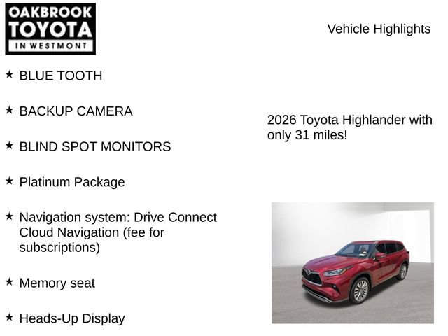Used 2026 Toyota Highlander Platinum AWD/4WD image 6