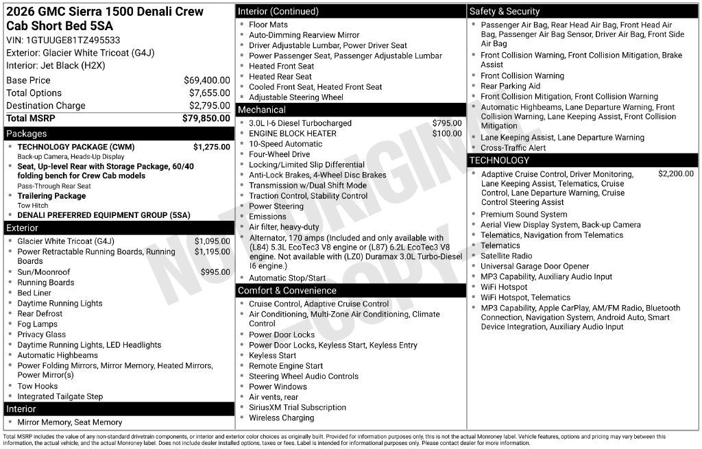 New 2026 GMC Sierra 1500 Denali w/ Technology Package AWD/4WD image 4