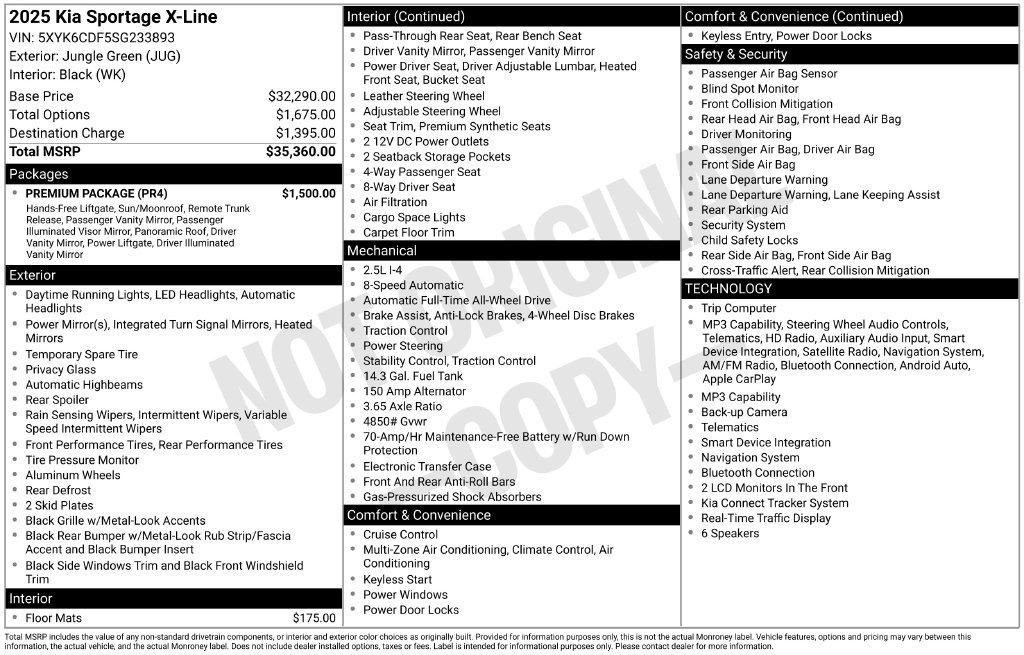 Certified 2025 Kia Sportage X-Line w/ Premium Package AWD/4WD image 10
