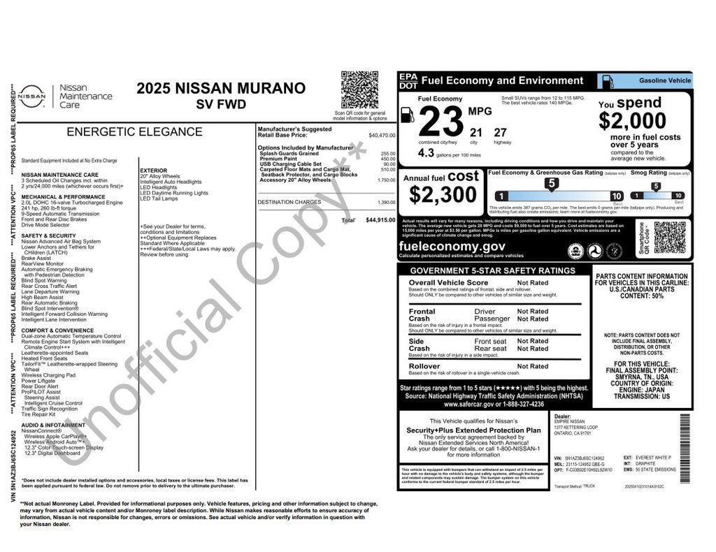 Used 2025 Nissan Murano SV FWD image 4