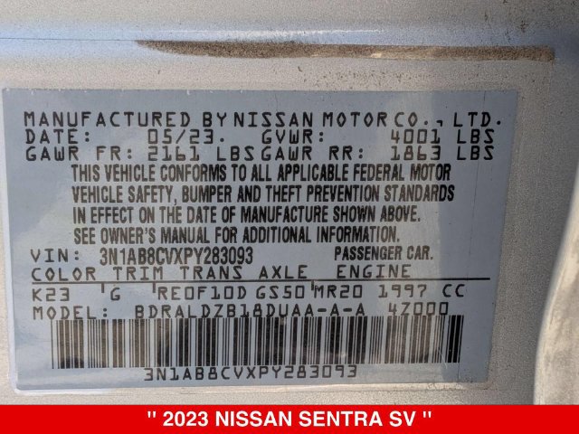 Certified 2023 Nissan Sentra SV w/ All-Weather Package FWD image 40
