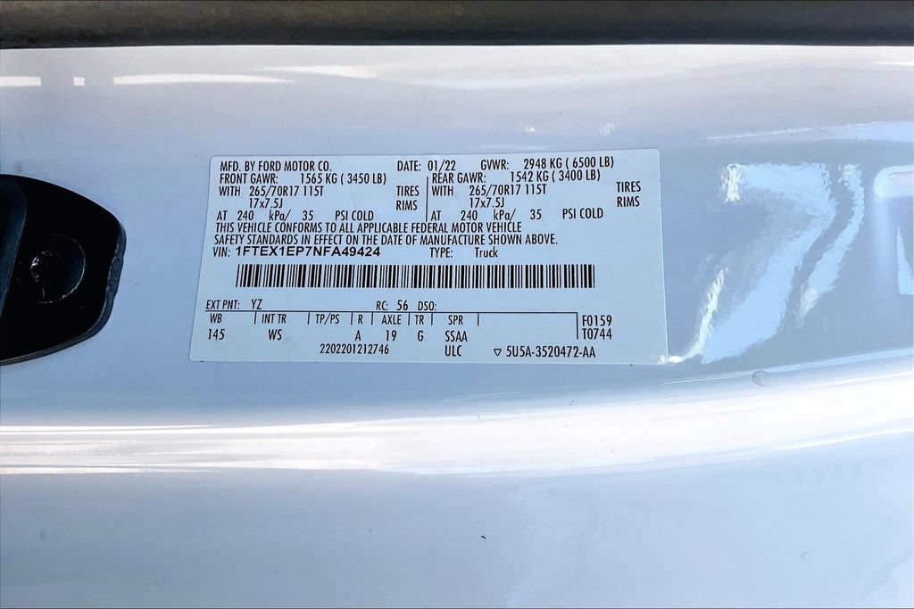 Used 2022 Ford F150 XL w/ Equipment Group 101A High AWD/4WD image 44