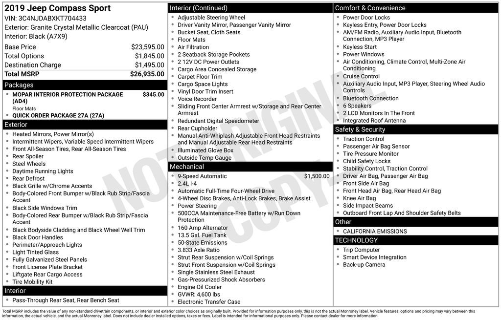 Used 2019 Jeep Compass Sport image 40