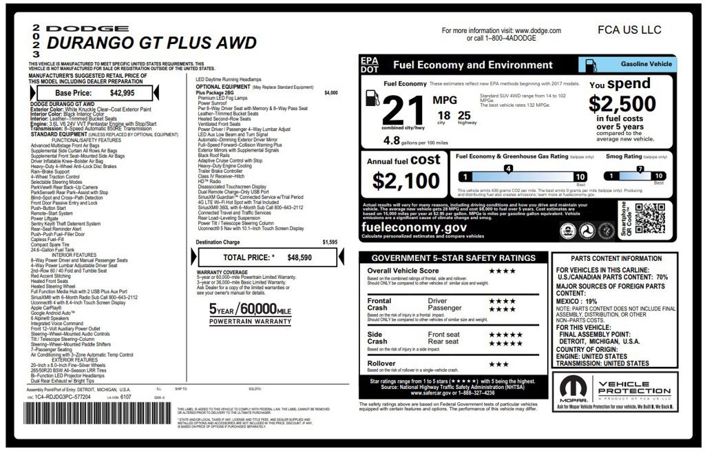 Used 2023 Dodge Durango GT AWD/4WD image 4