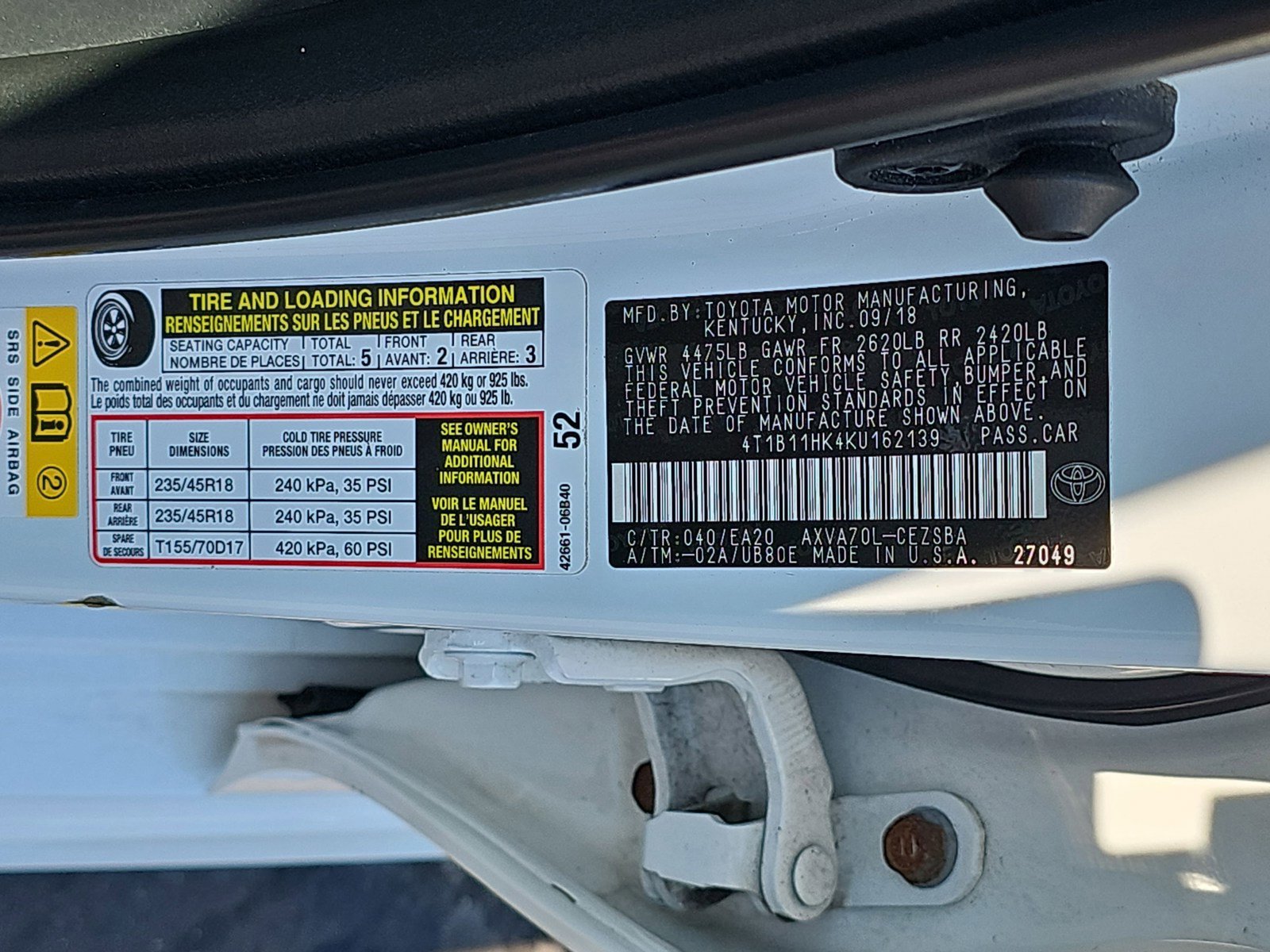 Used 2019 Toyota Camry SE w/ Convenience Package FWD image 36