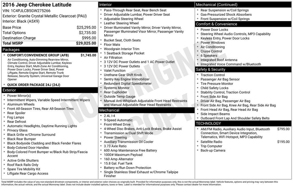 Used 2016 Jeep Cherokee Latitude w/ Comfort/Convenience Group FWD image 58