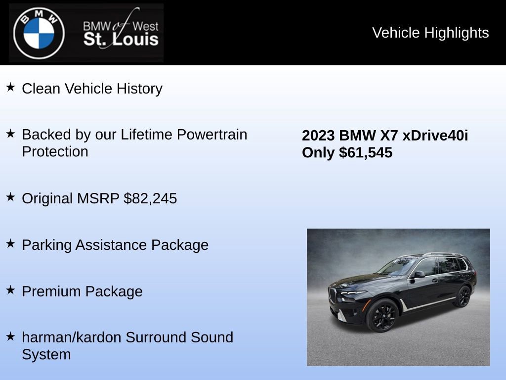 Used 2023 BMW X7 xDrive40i w/ Premium Package image 8