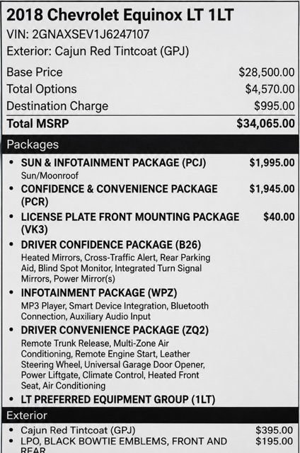 Used 2018 Chevrolet Equinox LT w/ Sun & Infotainment Package AWD/4WD image 6