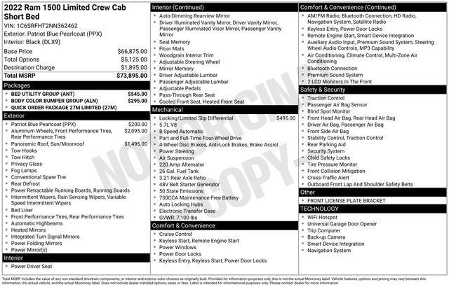 Used 2022 RAM 1500 Limited w/ Bed Utility Group AWD/4WD image 36