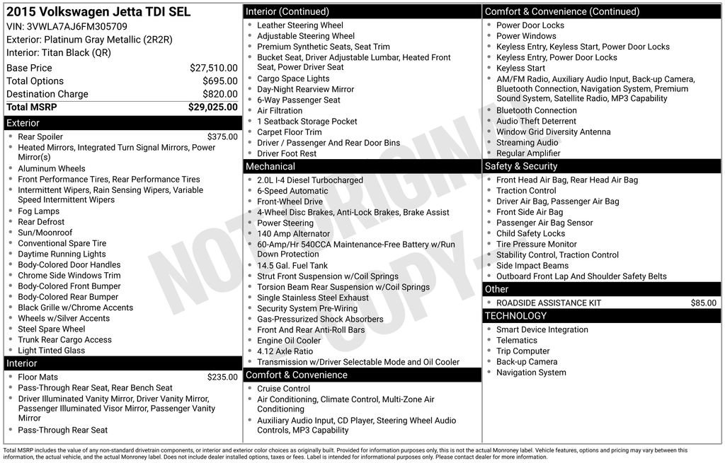 Used 2015 Volkswagen Jetta TDI SEL FWD image 3