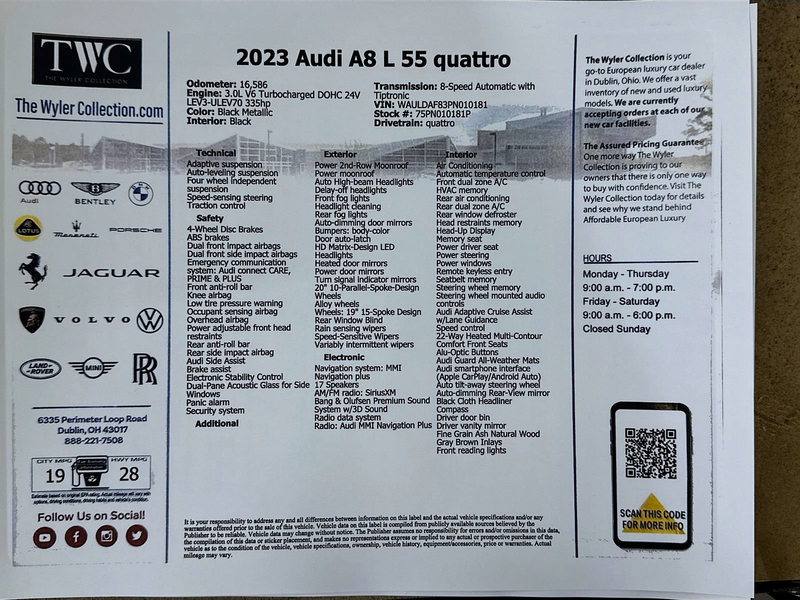 Used 2023 Audi A8 L 3.0T w/ Comfort Plus Package AWD/4WD image 48