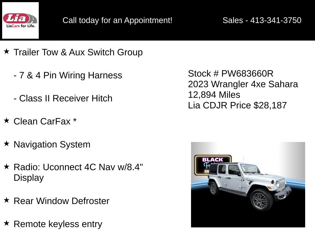 Certified 2023 Jeep Wrangler Unlimited Sahara w/ Cold Weather Group AWD/4WD image 11