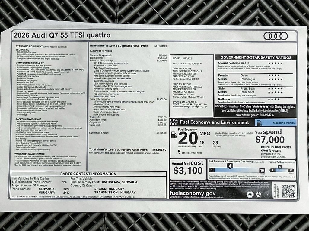 Used 2026 Audi Q7 3.0T Premium Plus w/ Premium Plus Package AWD/4WD image 9