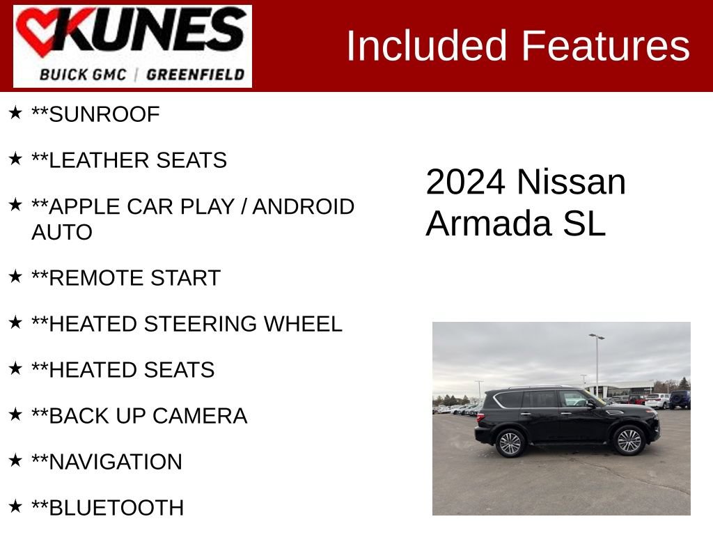 Used 2024 Nissan Armada SL w/ Captain's Chairs Package image 2