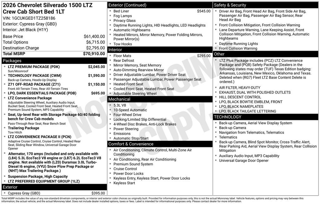 New 2026 Chevrolet Silverado 1500 LTZ w/ LTZ Premium Package image 8